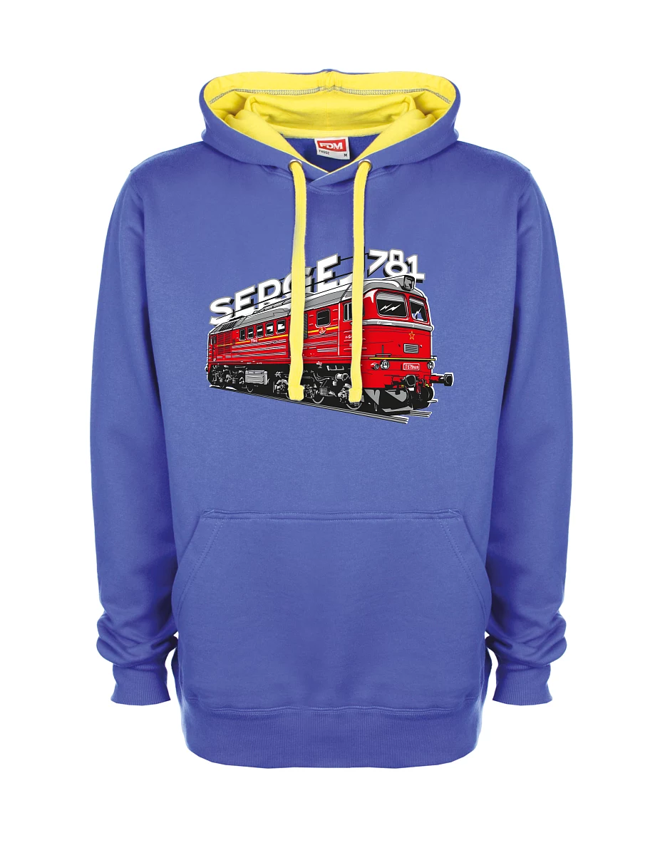 Žluto-modrá mikina Lokomotiva 781 "Sergej" (M62)