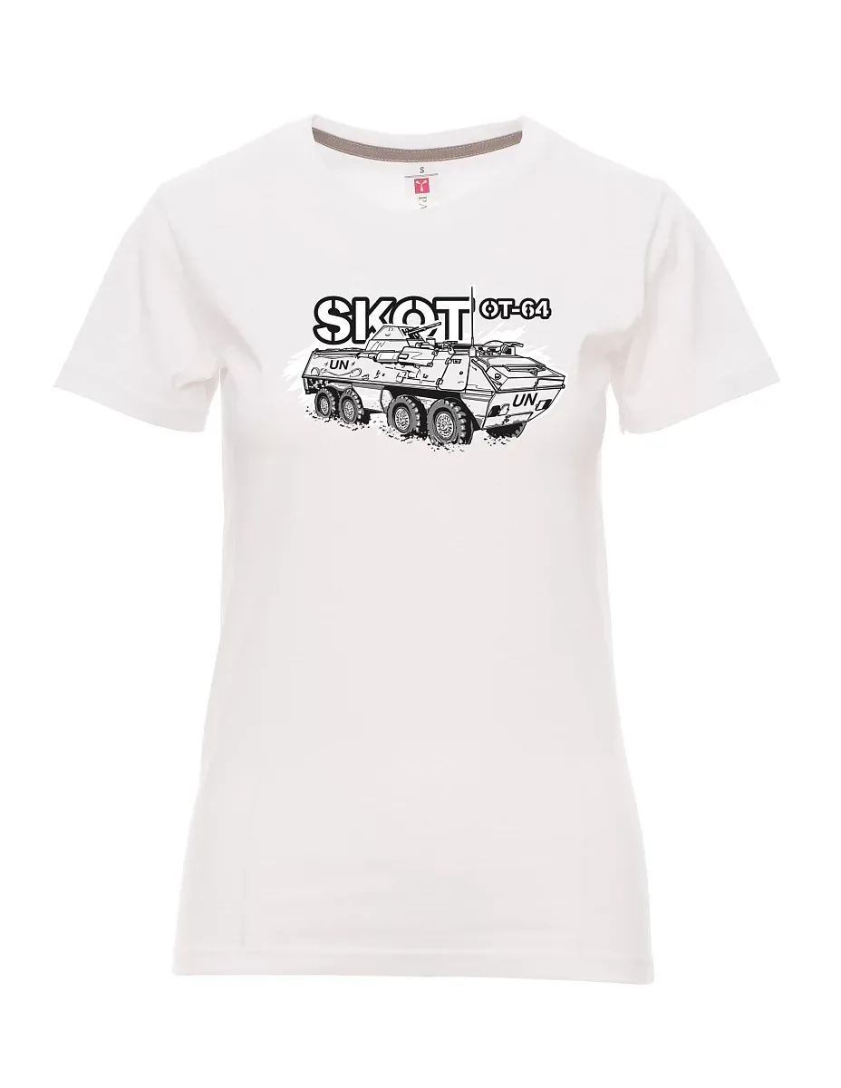 Bílé dámské tričko Obrnený transportér OT-64 "SKOT" - UNPROFOR