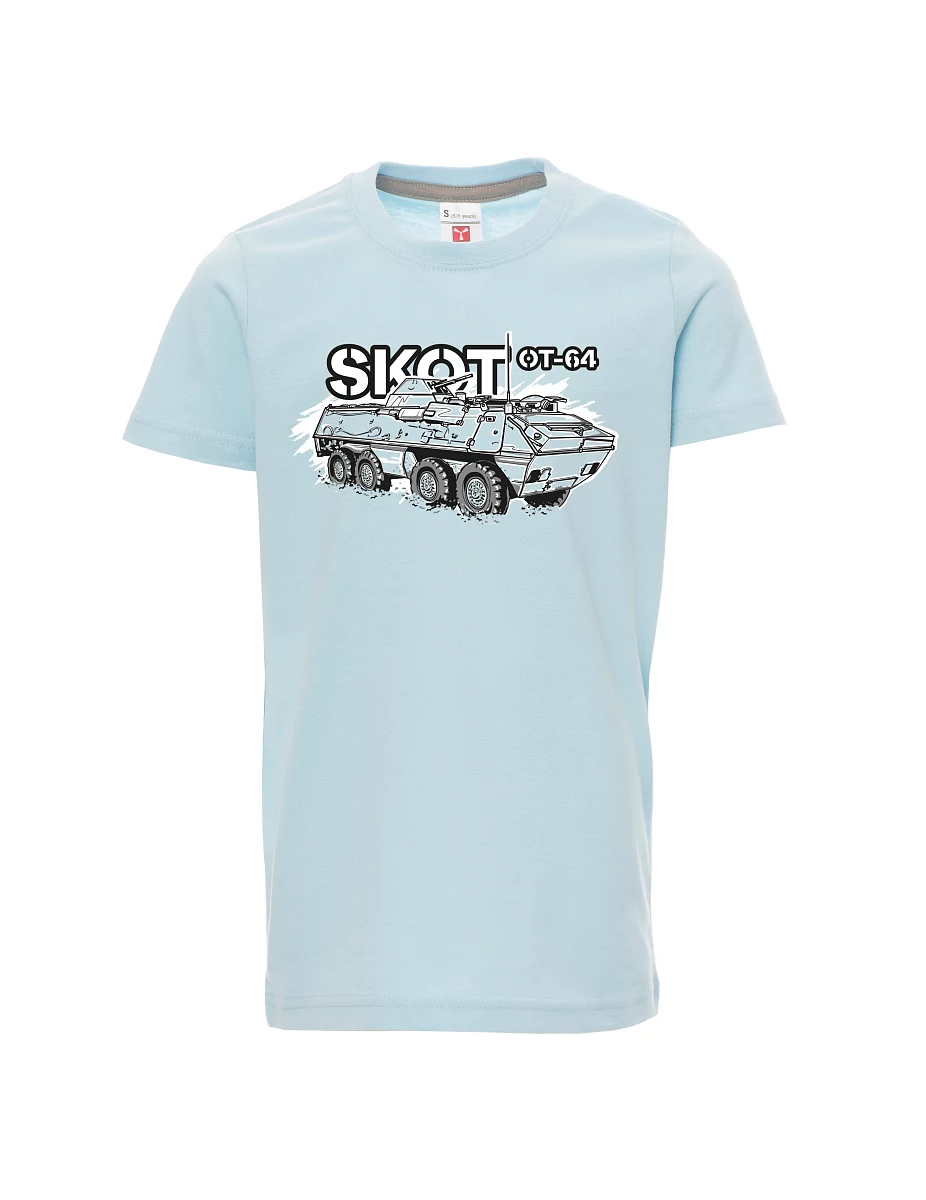 Bledě modré detské tričko Obrnený transportér OT-64 "SKOT"