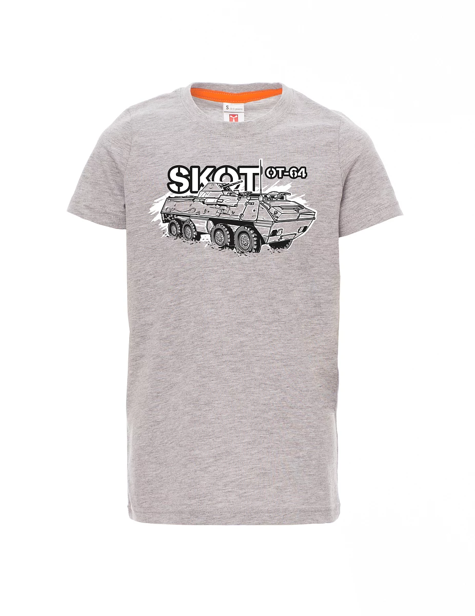 Šedý melír detské tričko Obrnený transportér OT-64 "SKOT"
