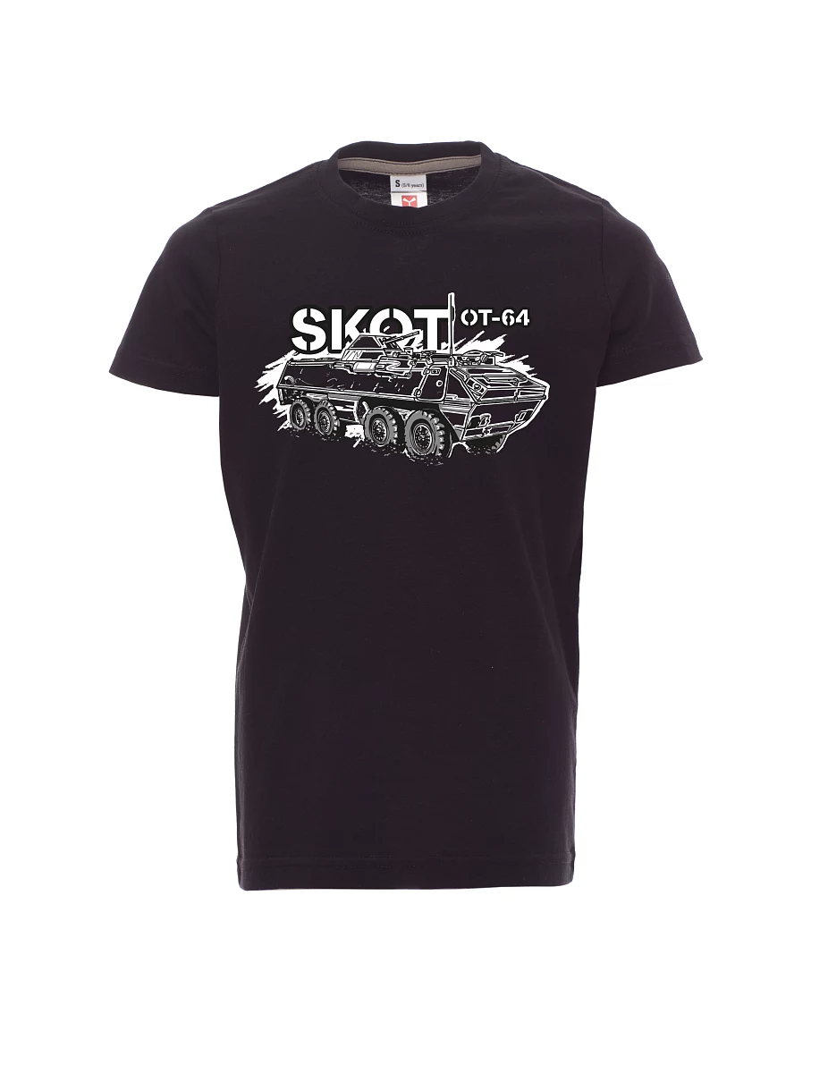 Černé detské tričko Obrnený transportér OT-64 "SKOT"