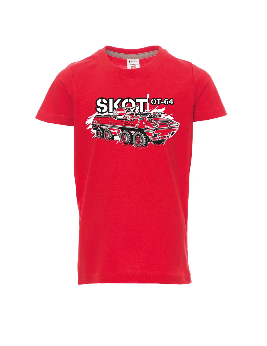Červené detské tričko Obrnený transportér OT-64 "SKOT"