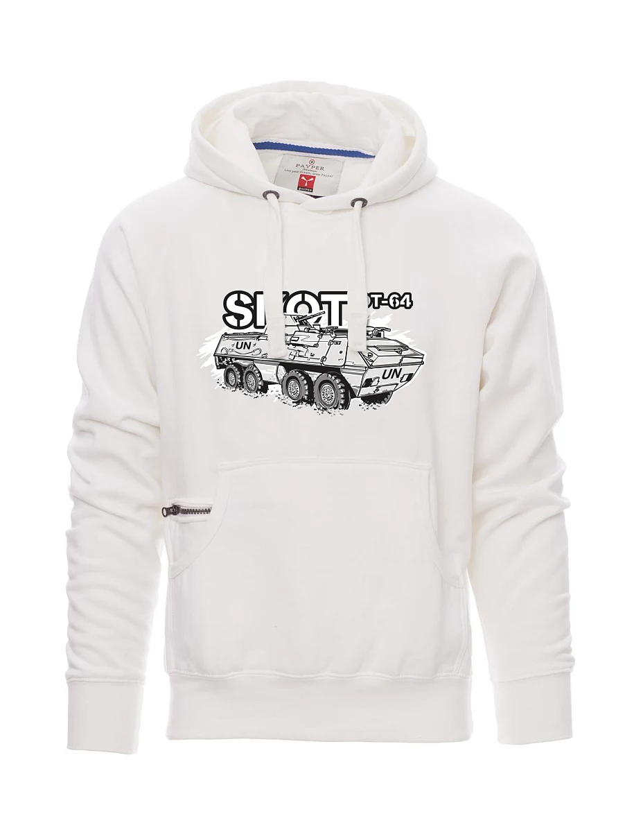 Bílá pánská mikina Obrnený transportér OT-64 "SKOT" - UNPROFOR
