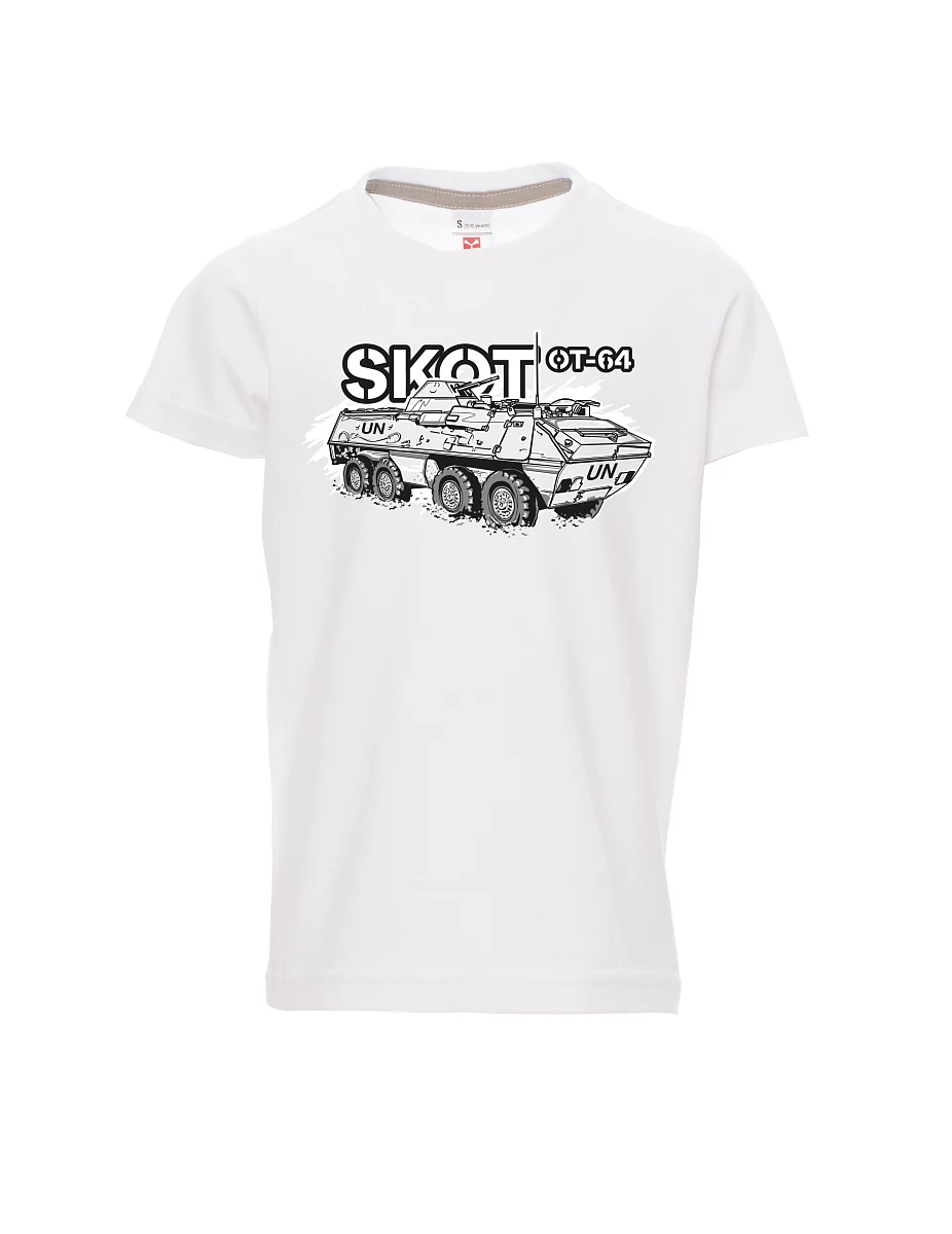 Bílé detské tričko Obrnený transportér OT-64 "SKOT" - UNPROFOR
