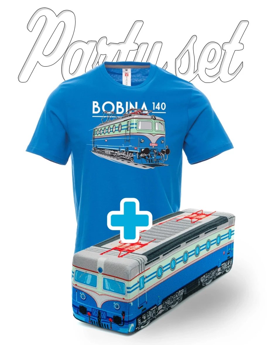 Party set tričká s plyšovým vankúšom na motívy Lokomotíva 140 „Bobina“