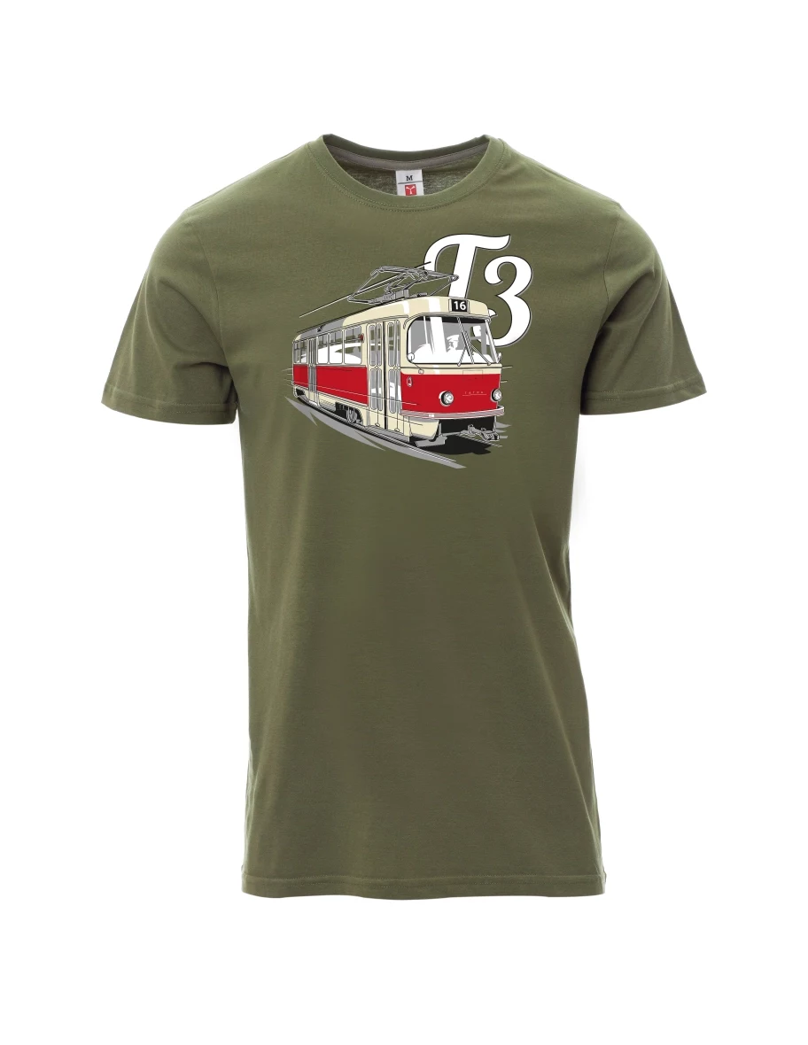 Khaki pánské tričko Tramvaj T3