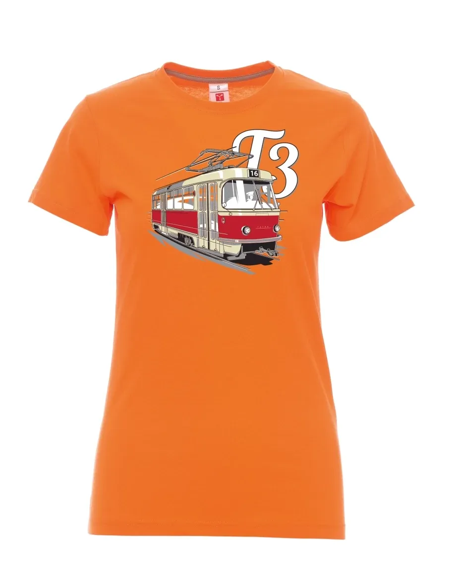 Oranžové dámské tričko Tramvaj T3
