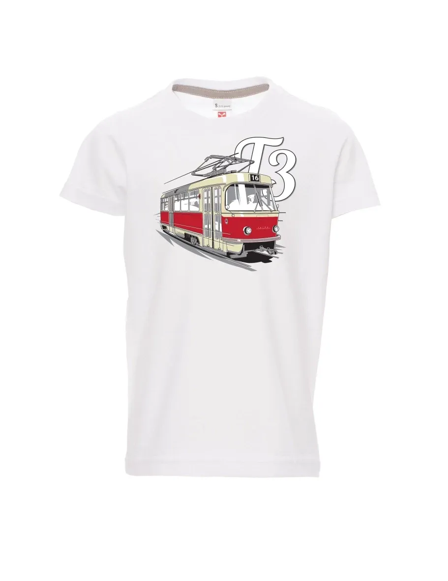 Bílé detské tričko Tramvaj T3
