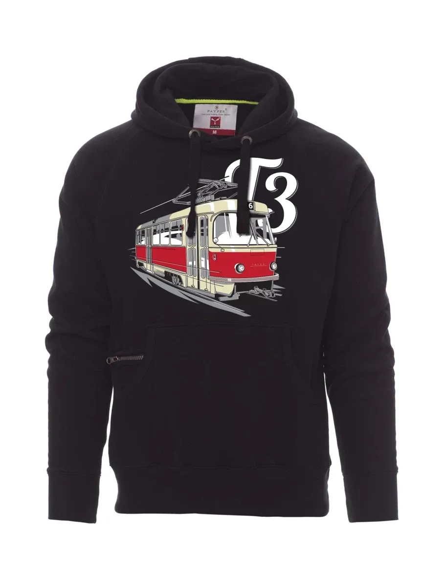 Černá pánská mikina Tramvaj T3