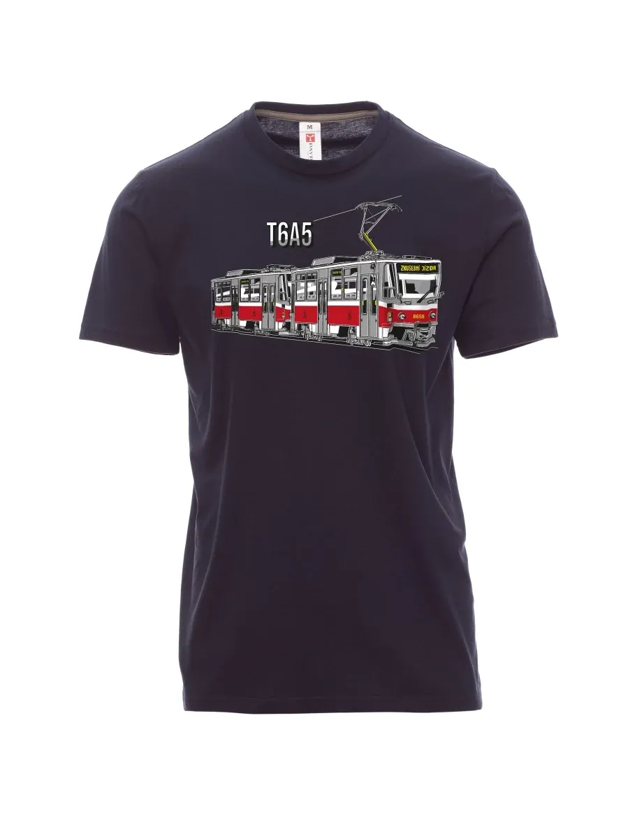 Navy pánské tričko Tramvaj T6A5