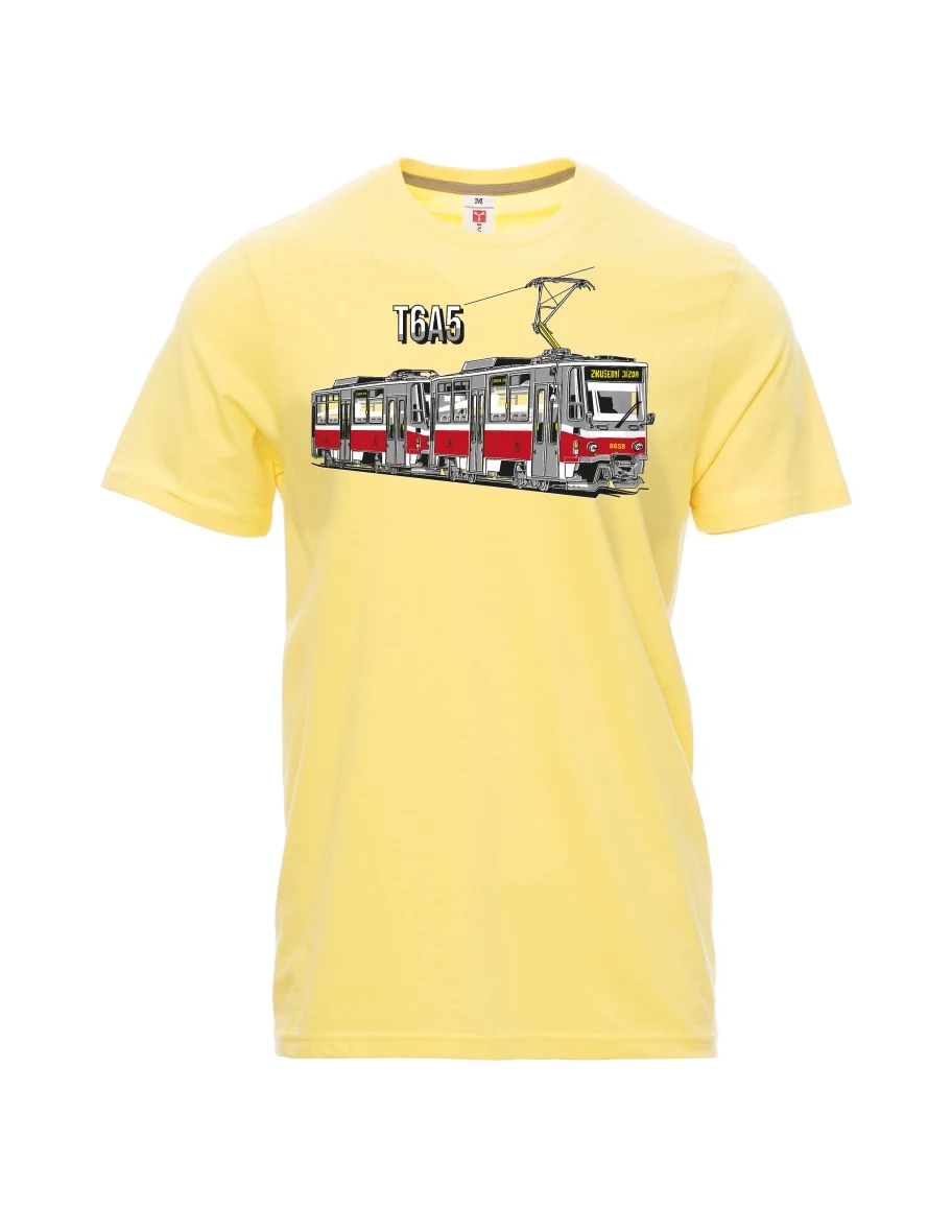 Svetložlté pánské tričko Tramvaj T6A5