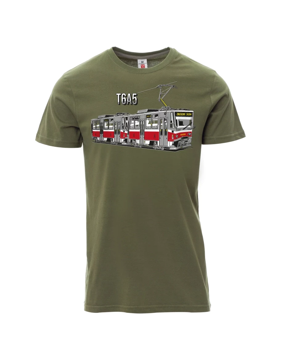 Khaki pánské tričko Tramvaj T6A5