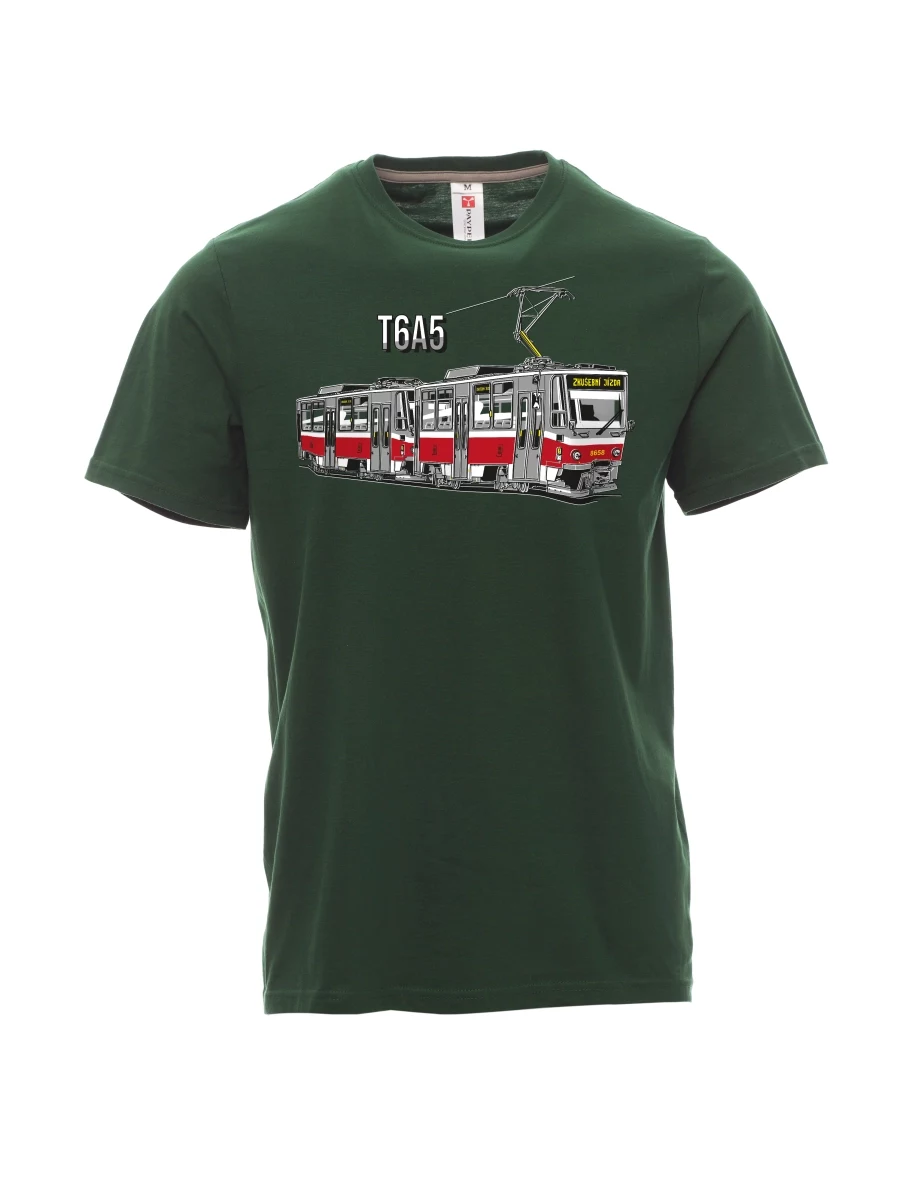 Tmavozelené pánské tričko Tramvaj T6A5