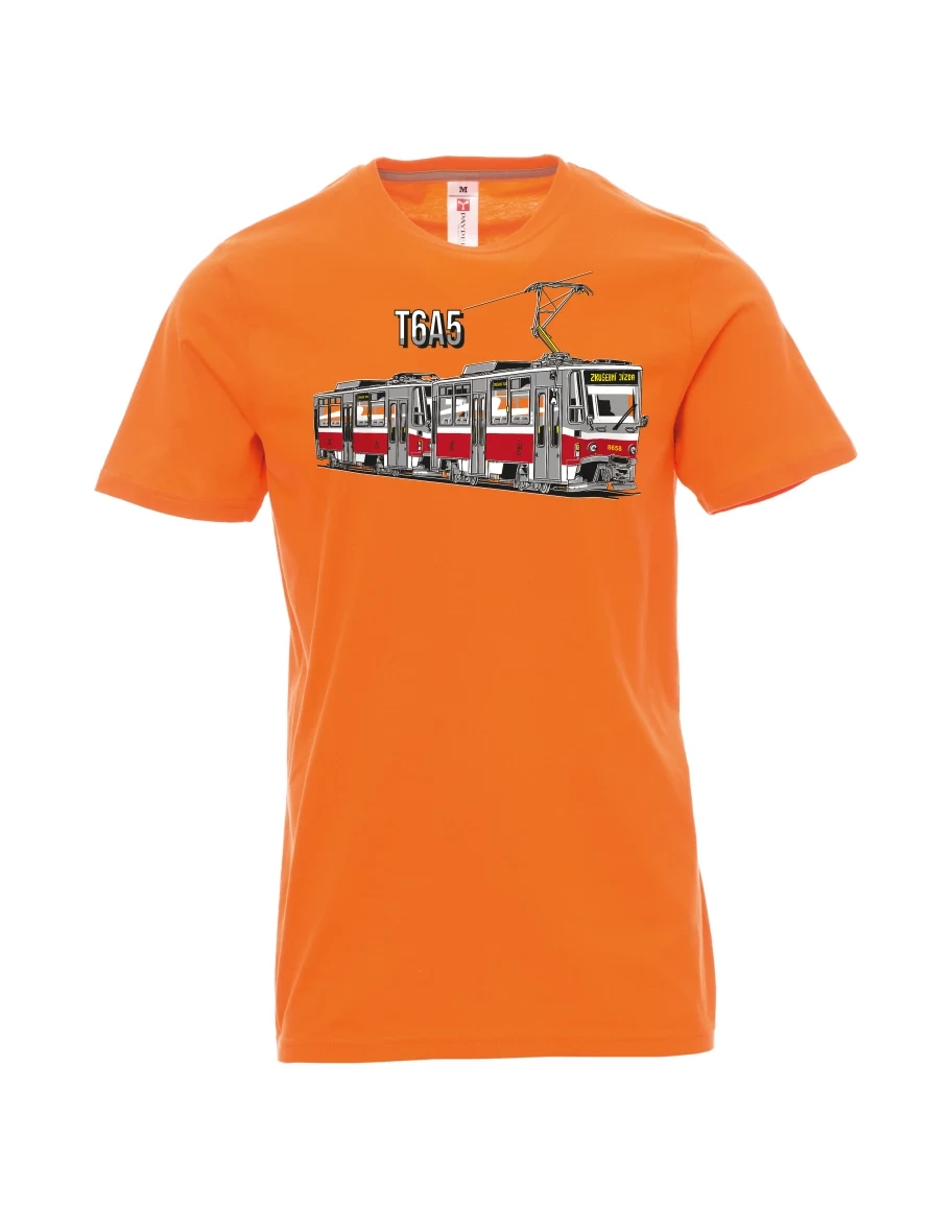 Oranžové pánské tričko Tramvaj T6A5