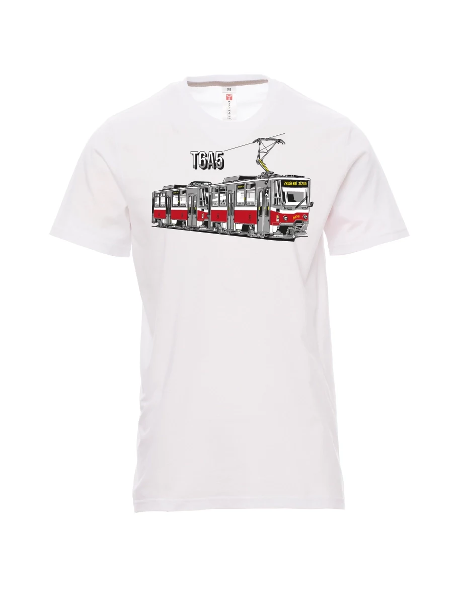Bílé pánské tričko Tramvaj T6A5