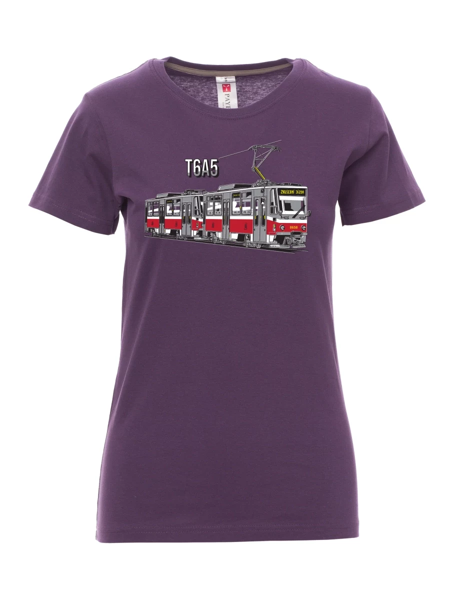 Fialové dámské tričko Tramvaj T6A5