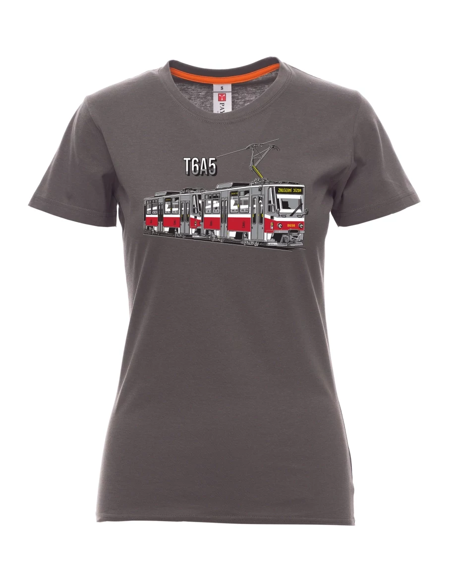 Kouřové dámské tričko Tramvaj T6A5