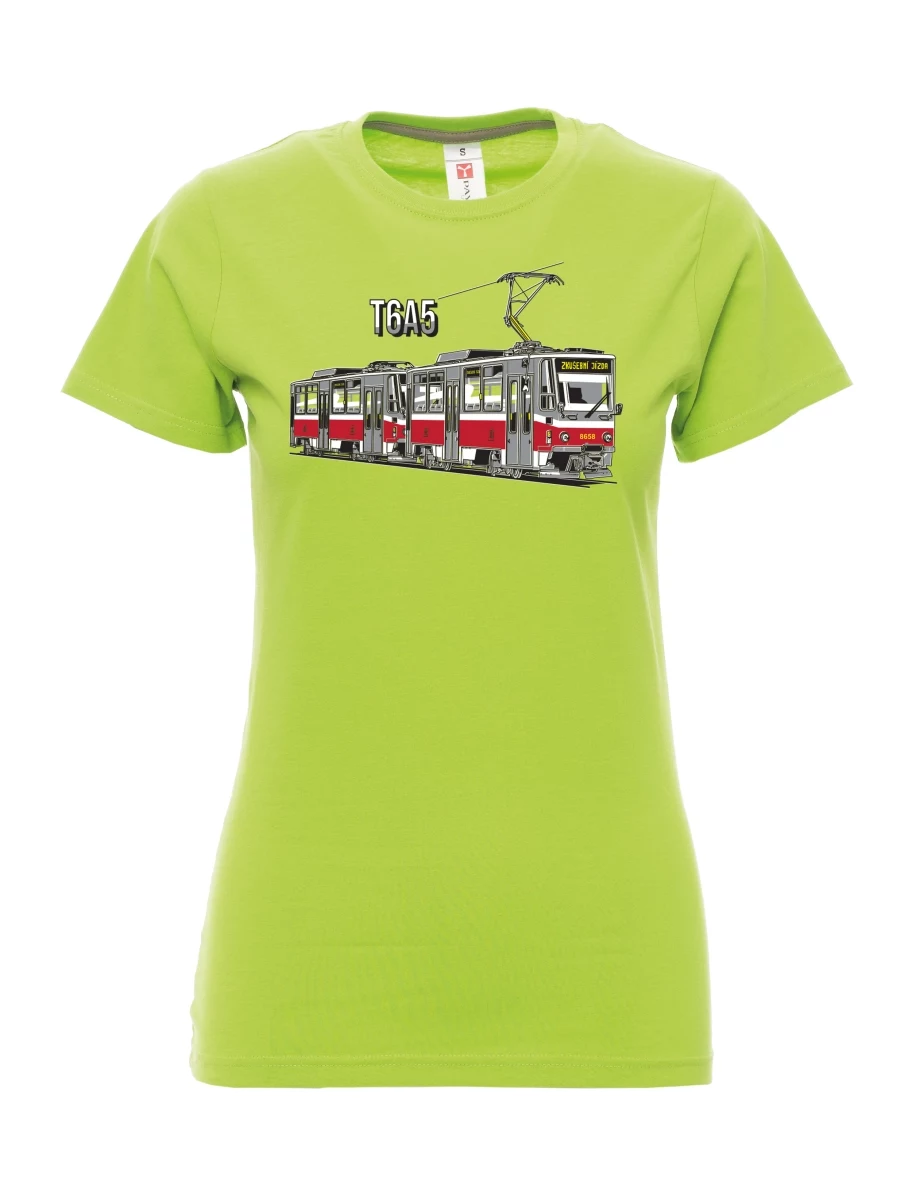 Limetkové dámské tričko Tramvaj T6A5