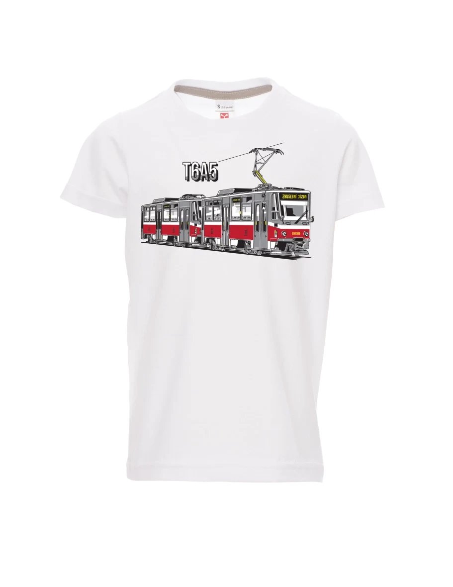 Bílé detské tričko Tramvaj T6A5