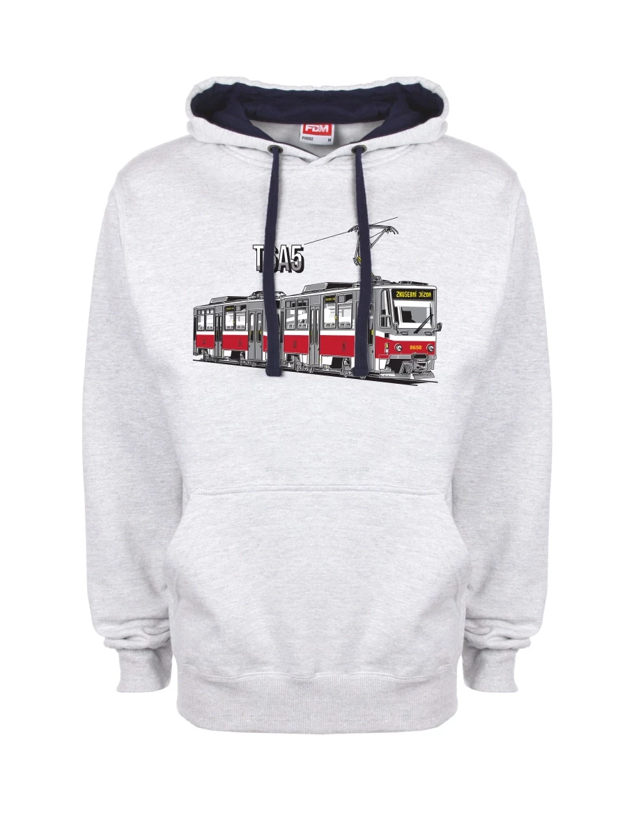 Modro-šedá mikina Tramvaj T6A5