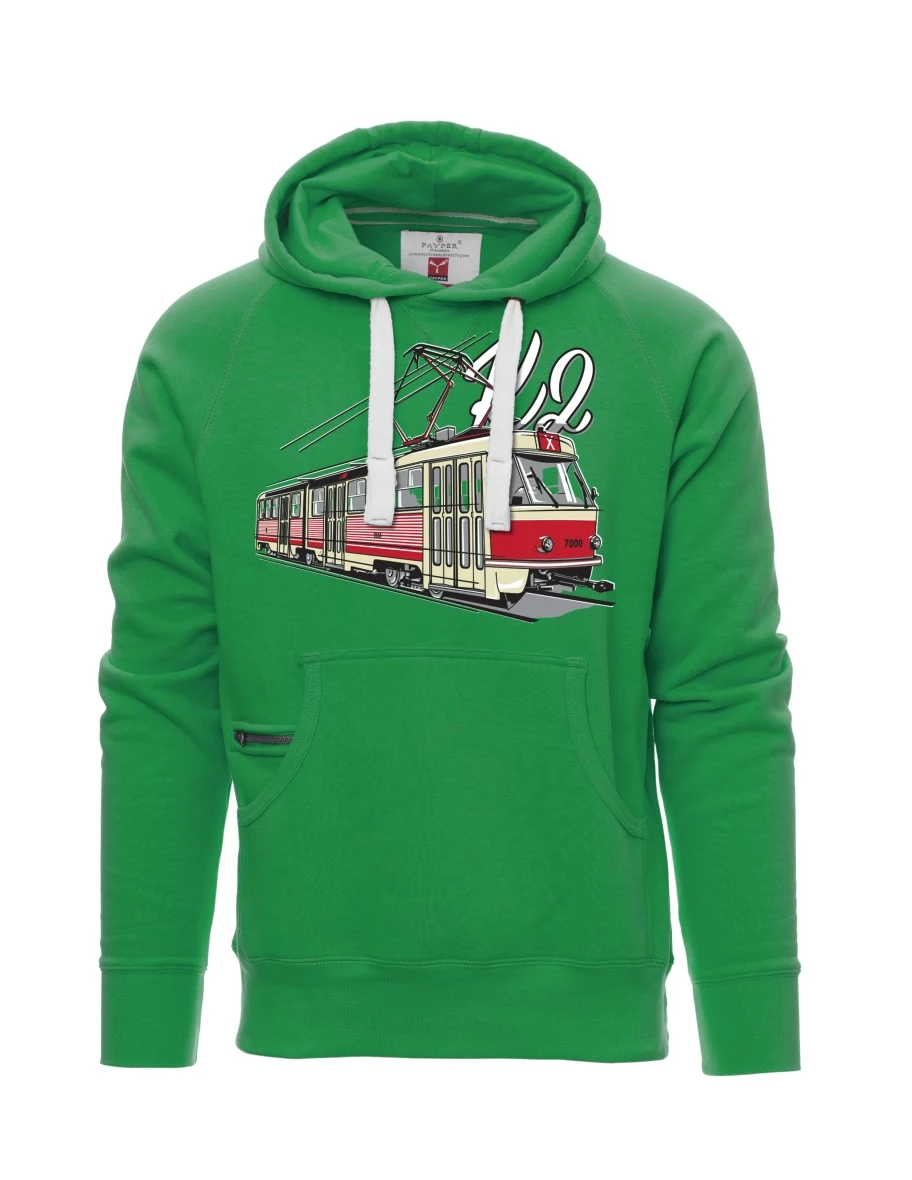 Zelená pánská mikina Električka K2