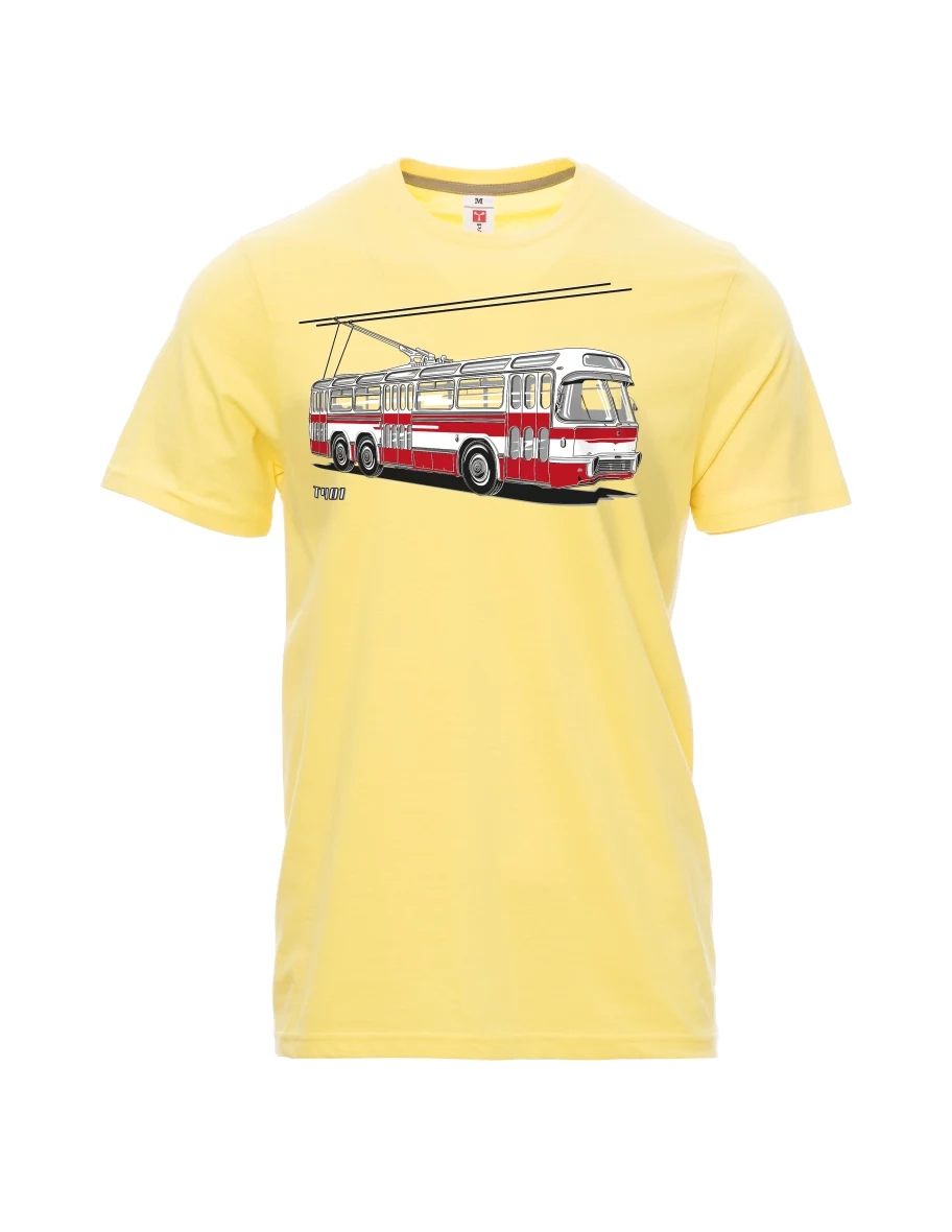 Svetložlté pánské tričko Trolejbus  T401