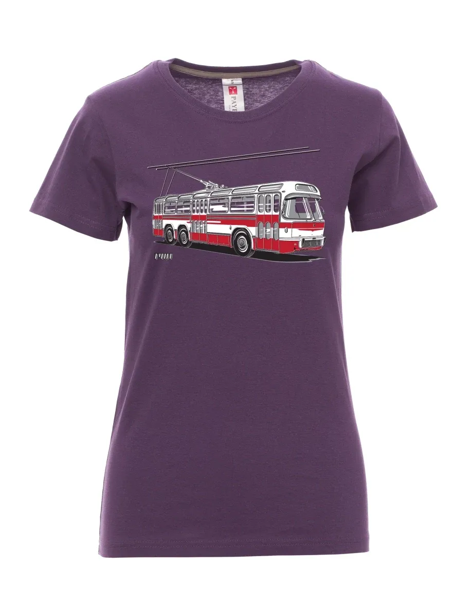 Fialové dámské tričko Trolejbus  T401