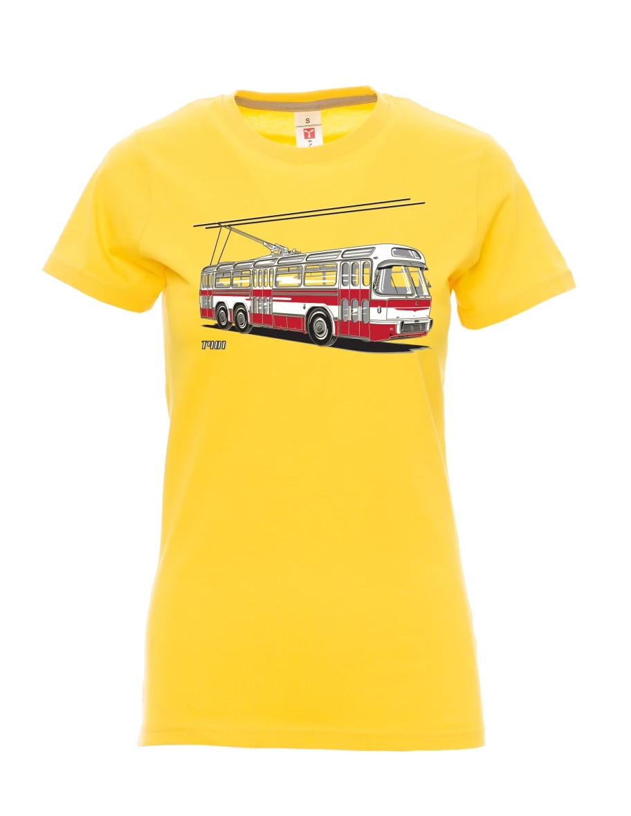 Žluté dámské tričko Trolejbus  T401