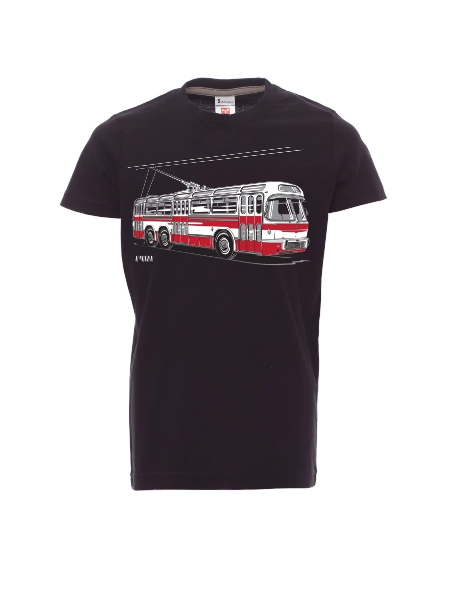 Černé detské tričko Trolejbus  T401