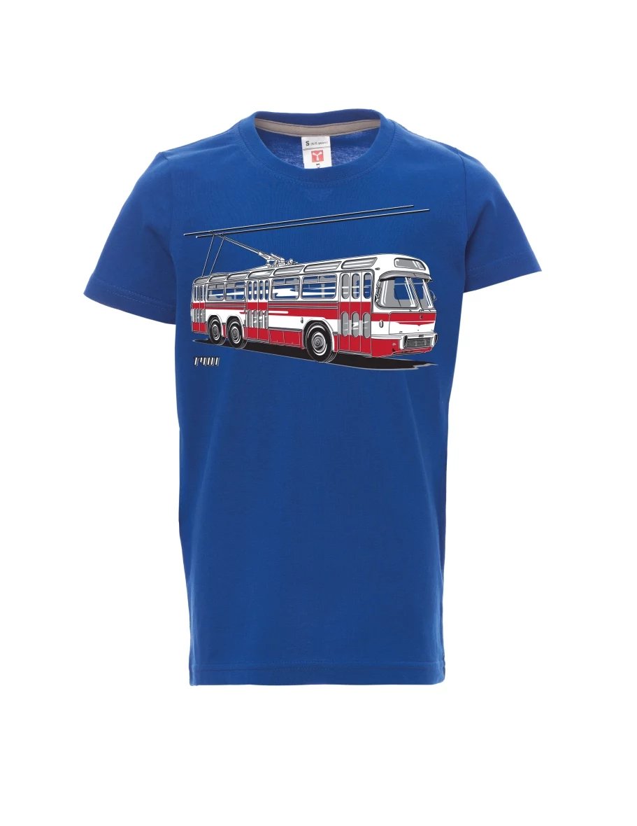 Modré detské tričko Trolejbus  T401