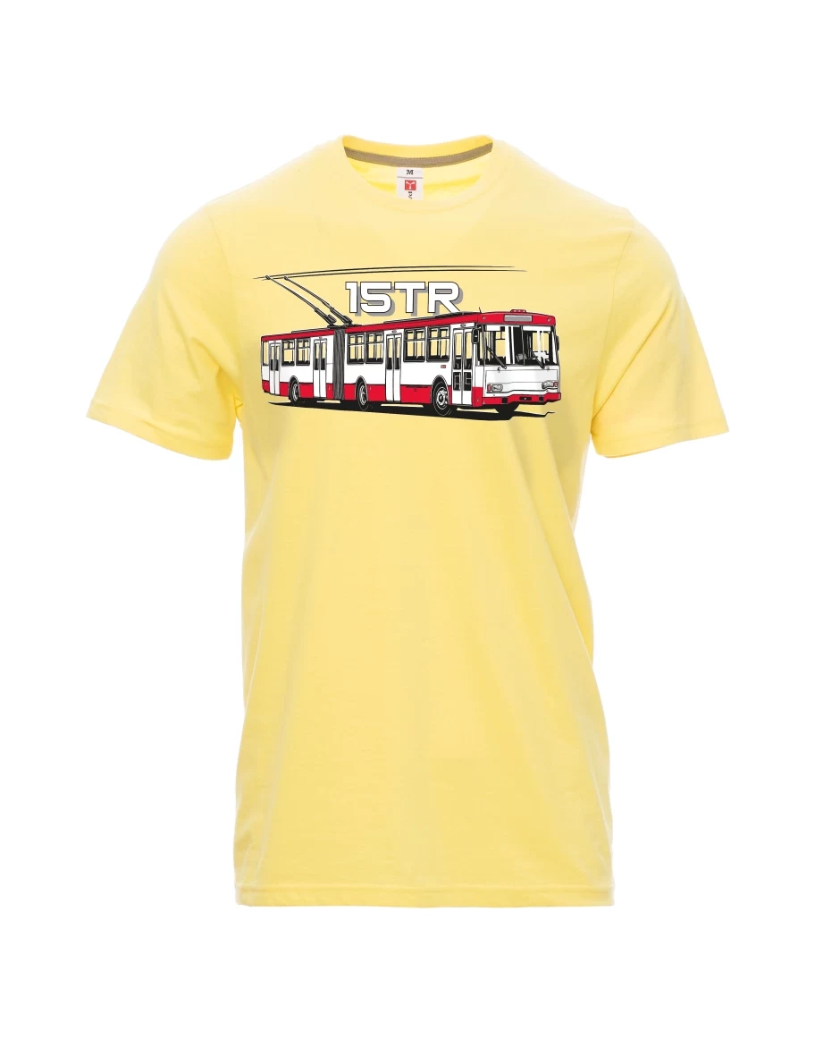 Svetložlté pánské tričko Trolejbus 15TR