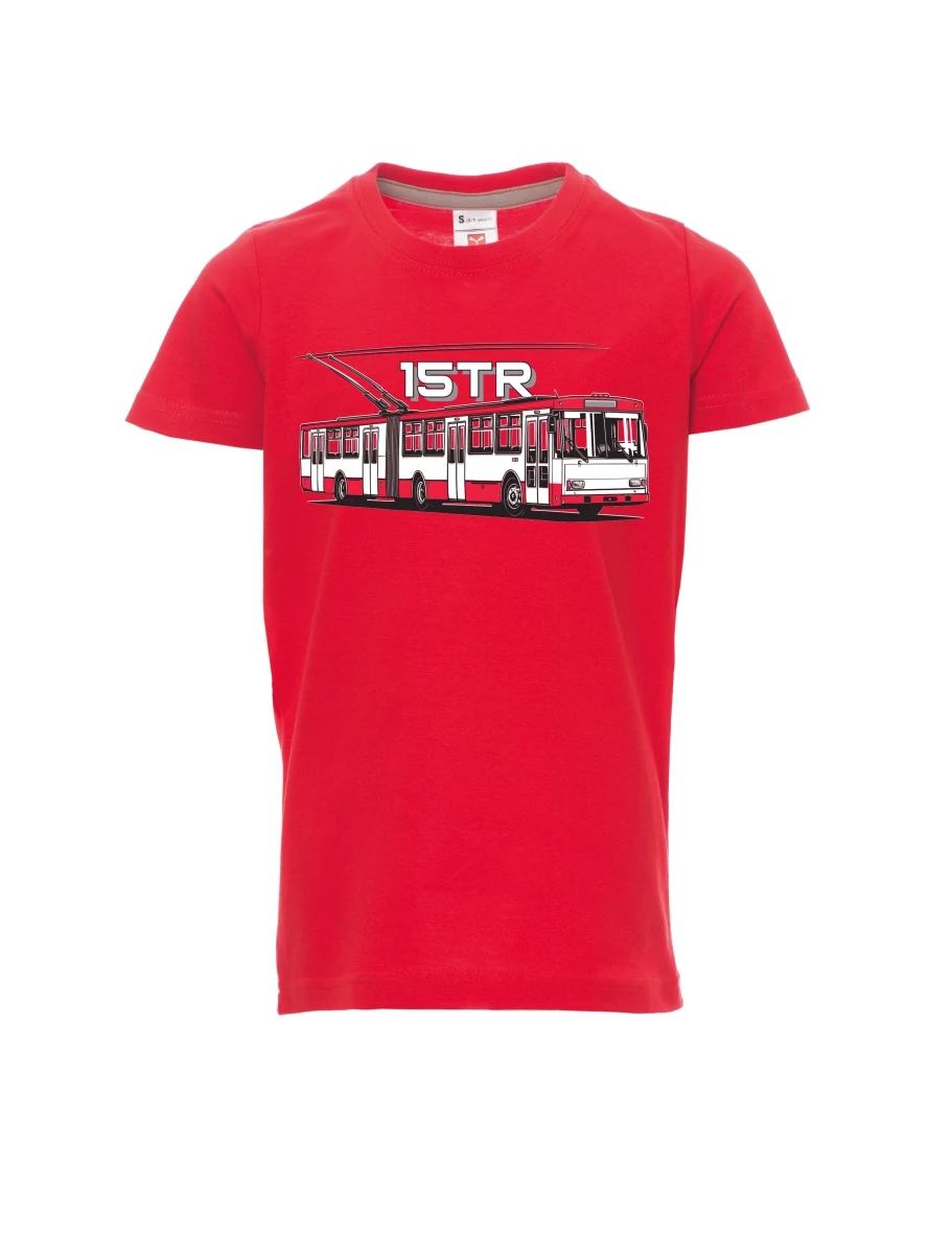 Červené detské tričko Trolejbus 15TR