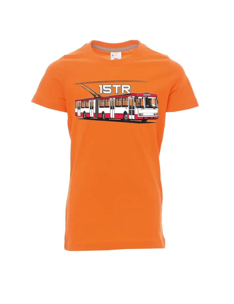 Oranžové detské tričko Trolejbus 15TR