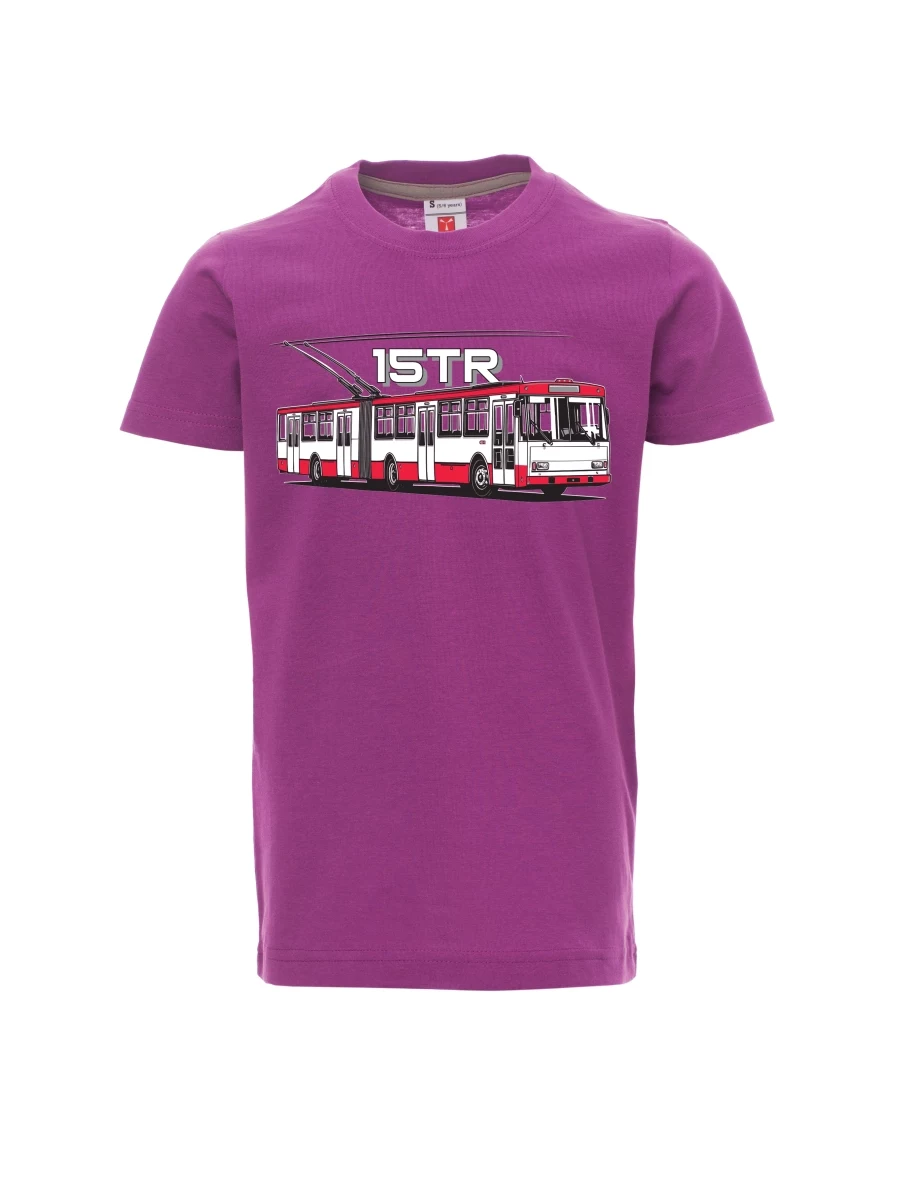 Fialové detské tričko Trolejbus 15TR