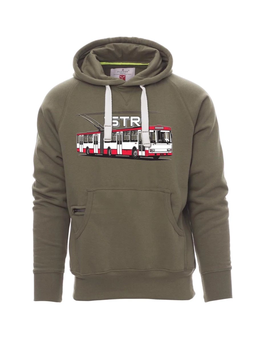 Khaki pánská mikina Trolejbus 15TR