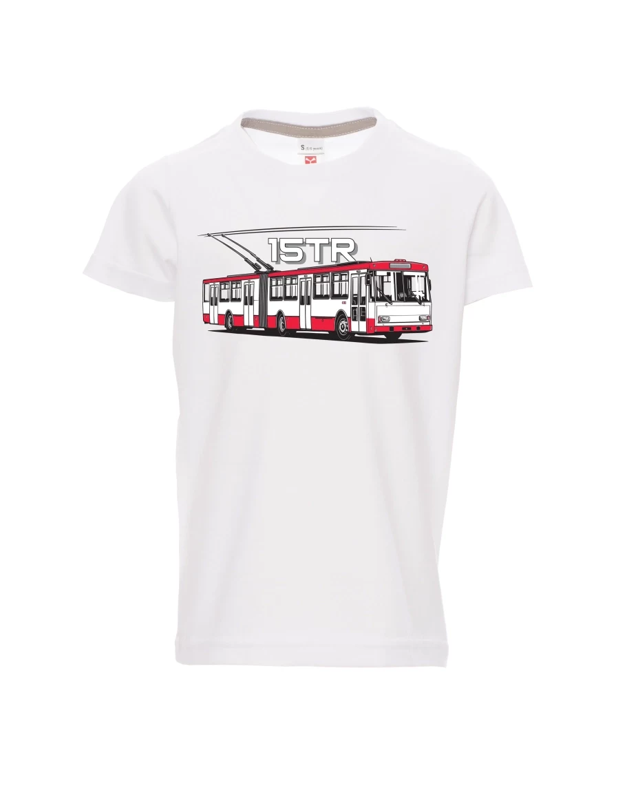 Bílé detské tričko Trolejbus 15TR
