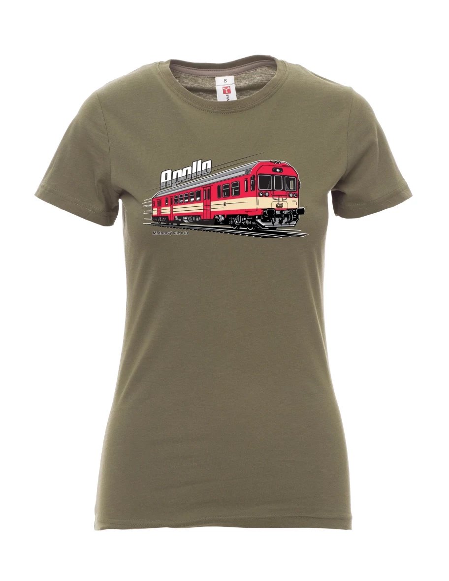 Khaki dámské tričko Motorový vozeň 843 „Apollo“