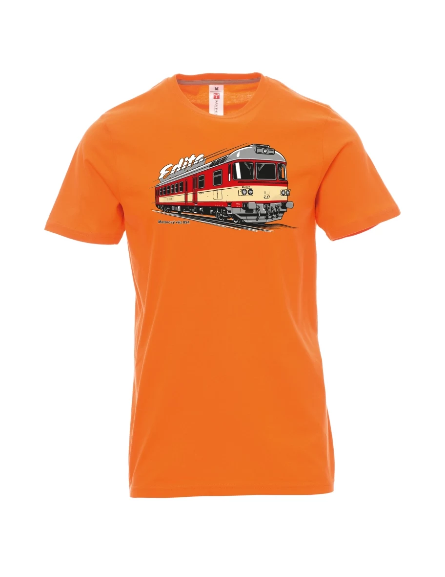 Oranžové pánské tričko Motorový vozeň 854 „Edita“