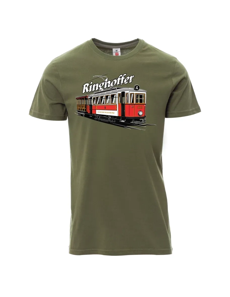 Khaki pánské tričko Električka Ringhoffer