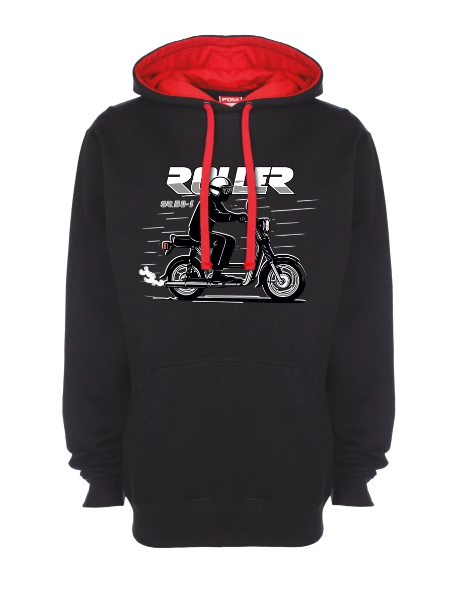 Červeno-černá mikina Skúter SR 50/1 Roller