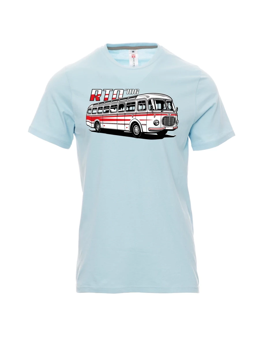 Bledě modré pánské tričko Autobus RTO 706
