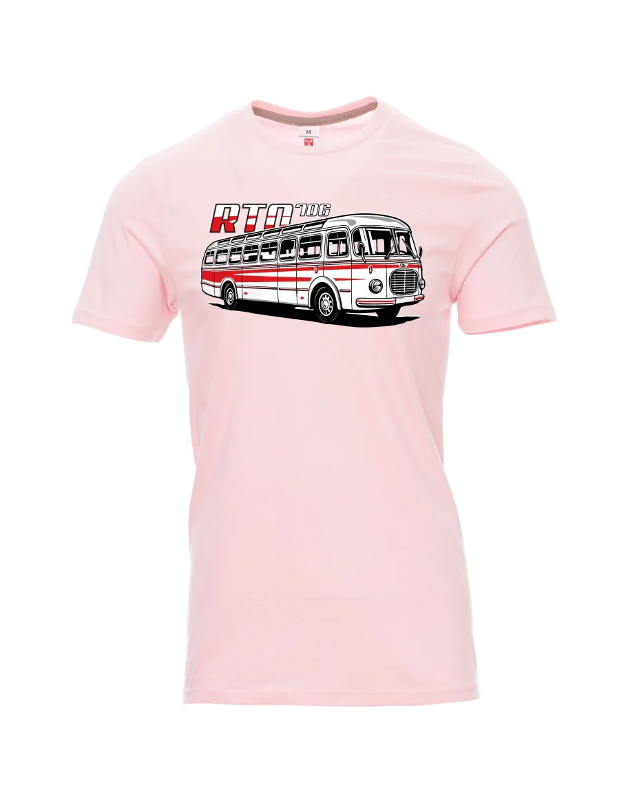 Světlo růžové pánské tričko Autobus RTO 706