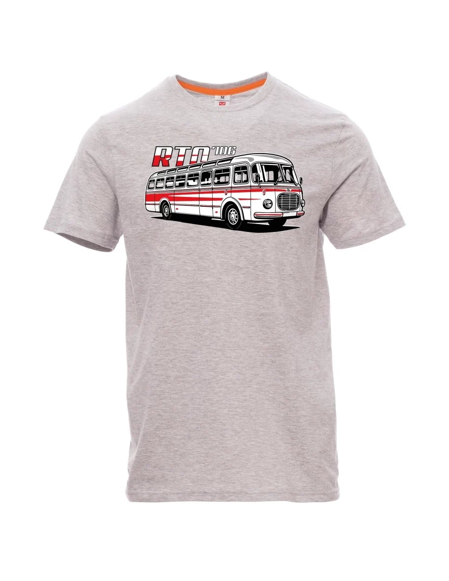 Šedé melanžovej pánské tričko Autobus RTO 706