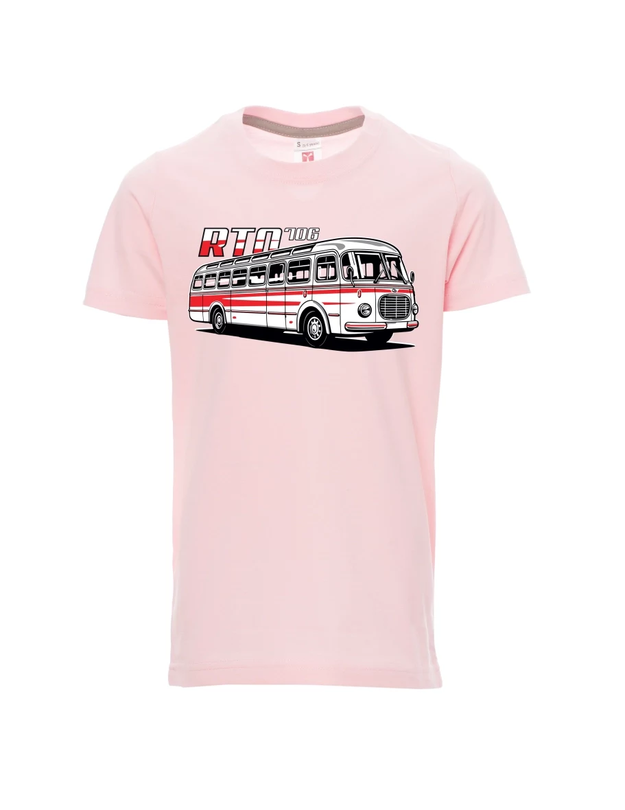Světle růžové detské tričko Autobus RTO 706