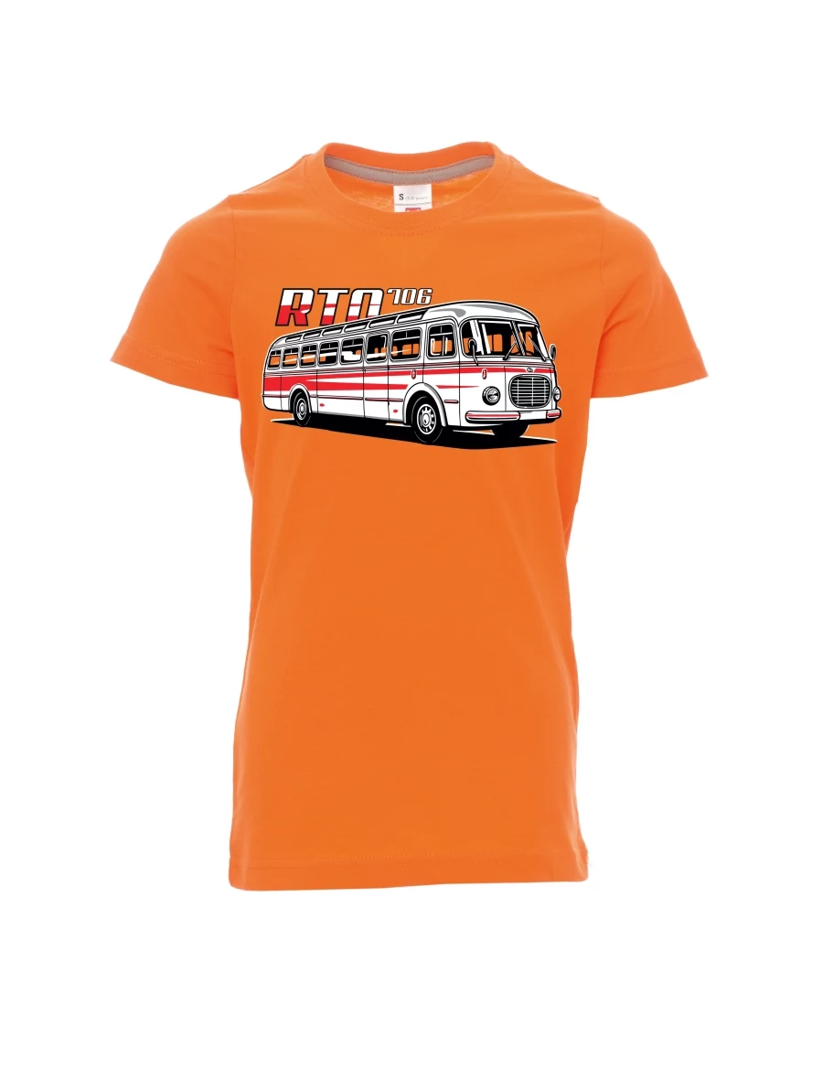 Oranžové detské tričko Autobus RTO 706