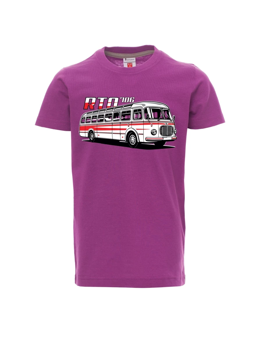 Fialové detské tričko Autobus RTO 706