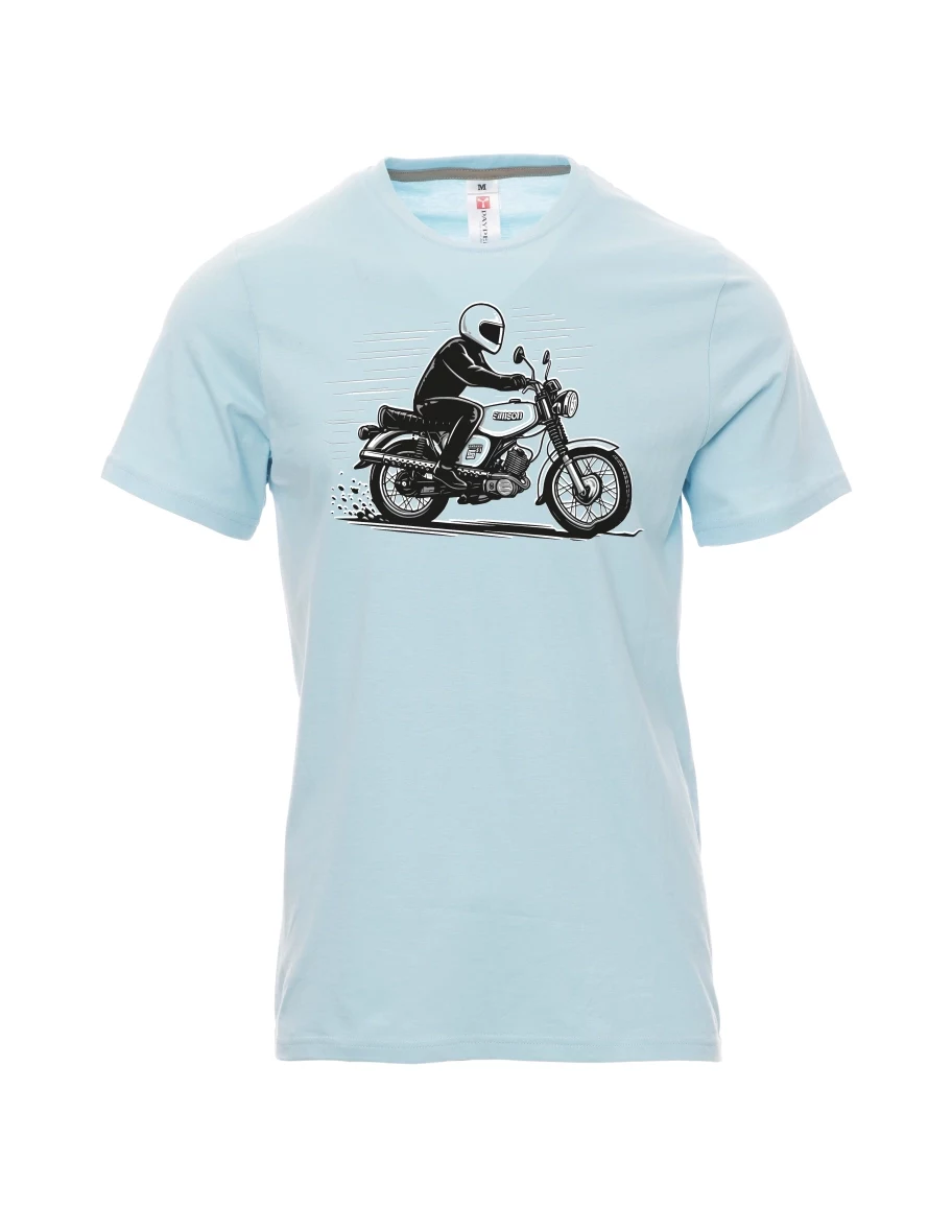 Bledě modré pánské tričko Motorka Enduro S51