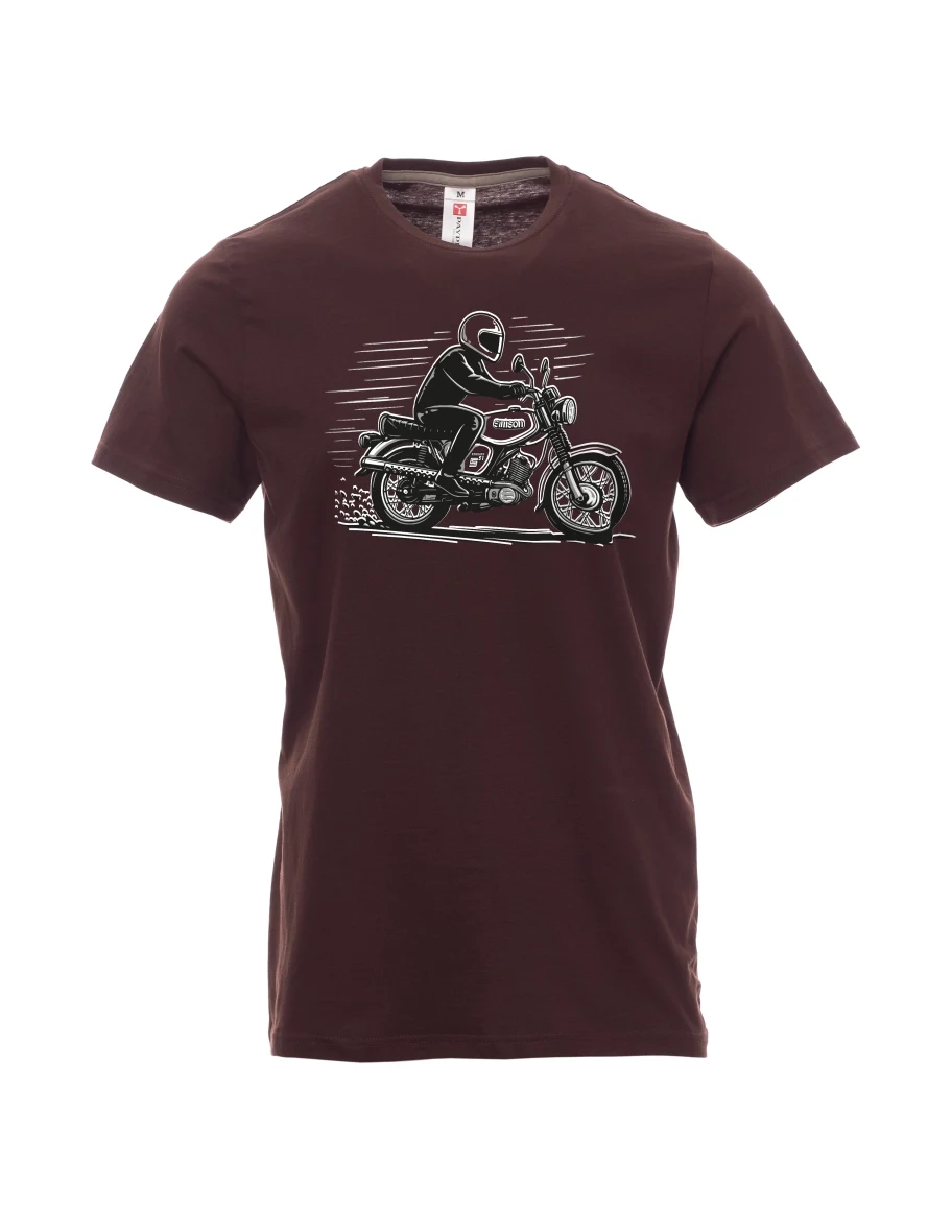 Tmavo hnedé pánské tričko Motorka Enduro S51