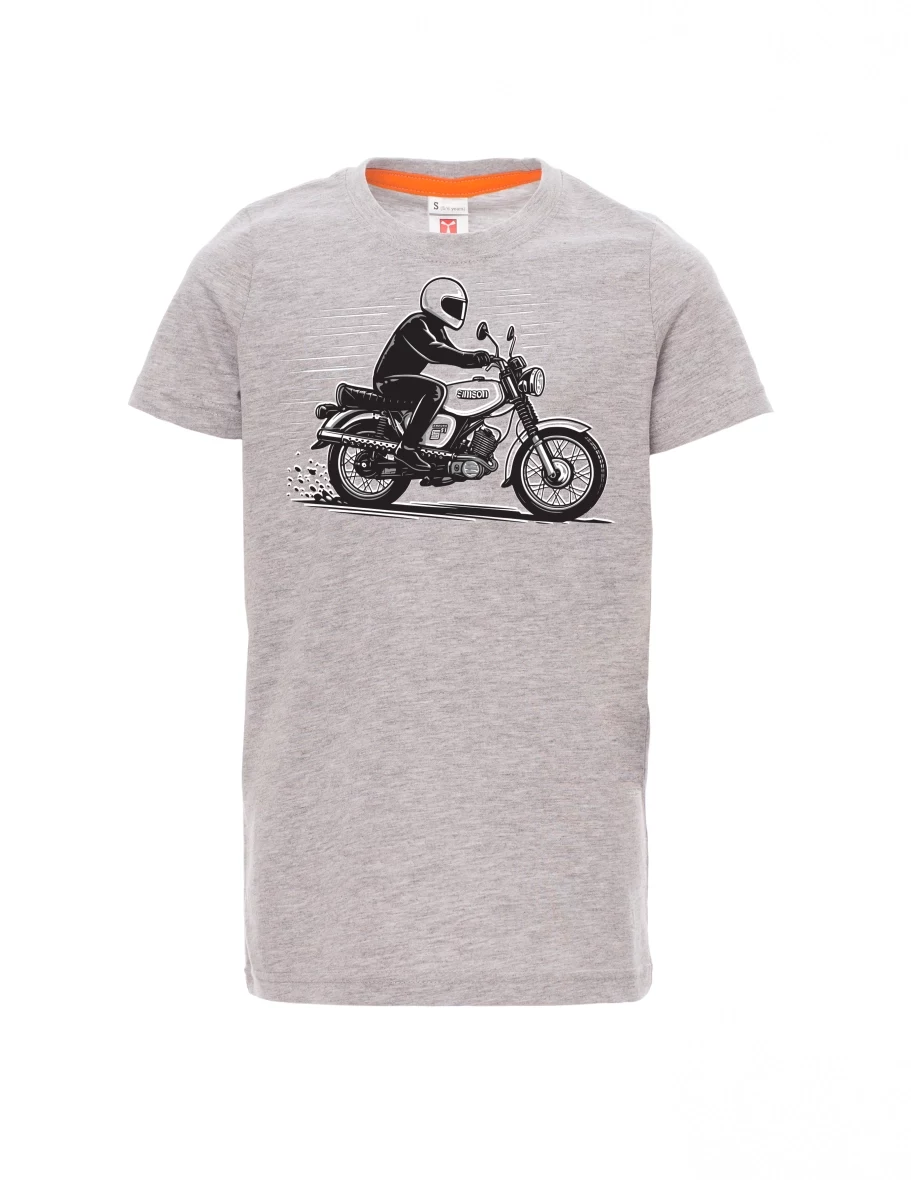 Šedý melír detské tričko Motorka Enduro S51