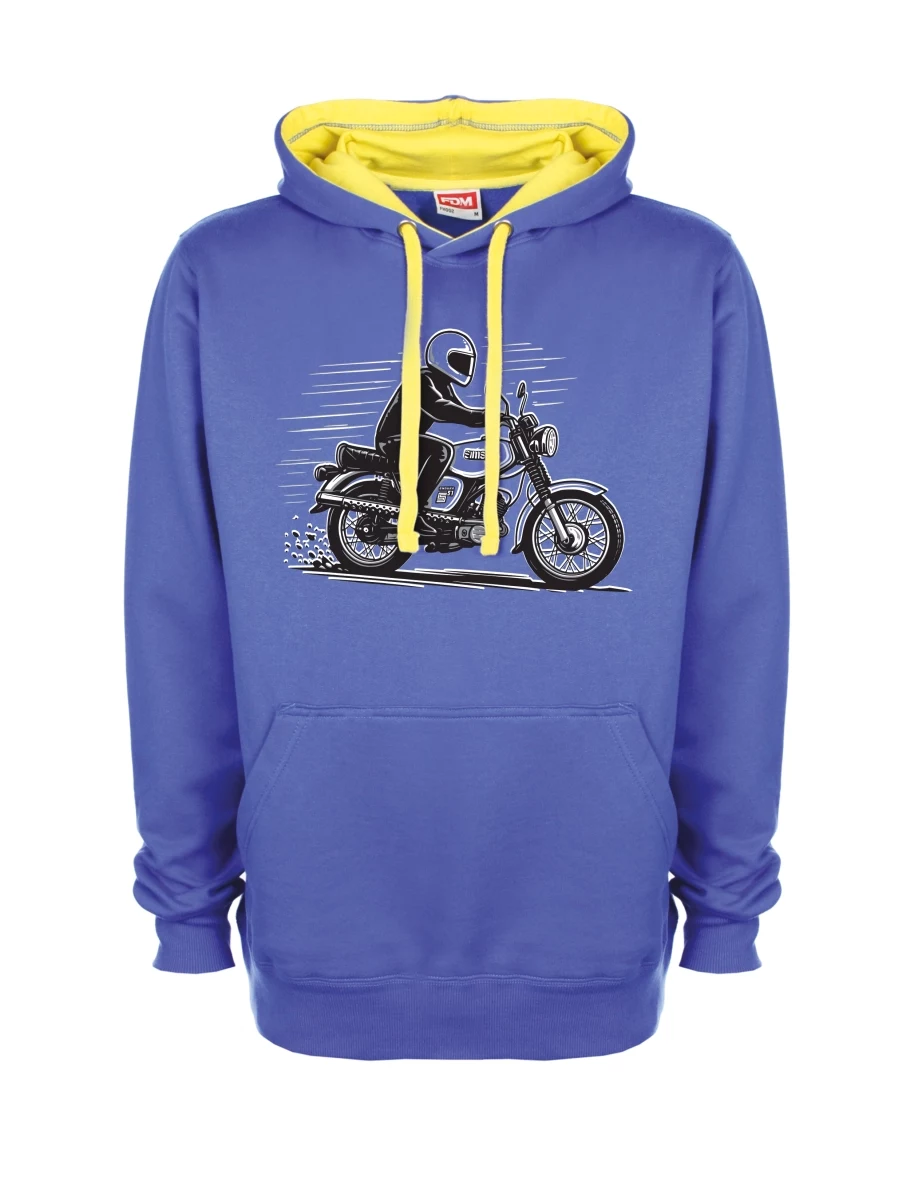 Žluto-modrá mikina Motorka Enduro S51